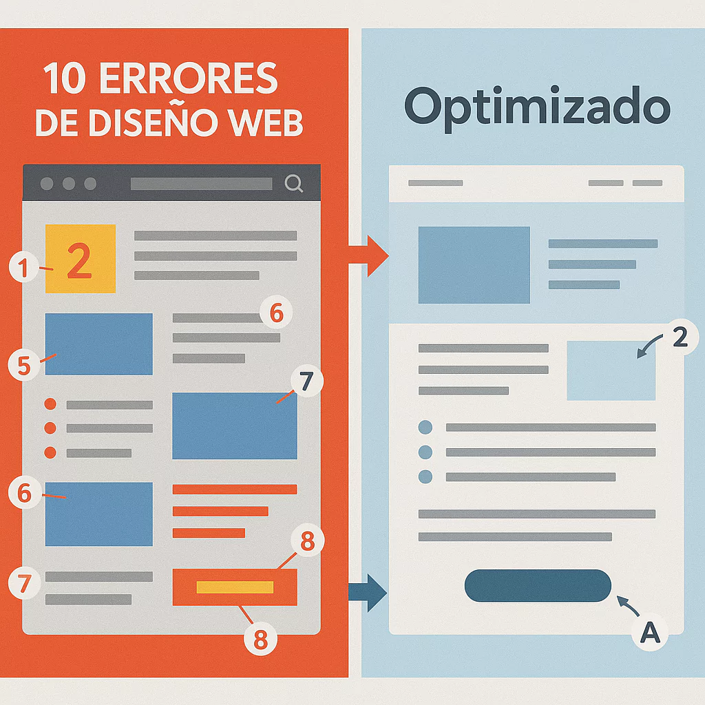 10 errores de diseño web que pierden clientes