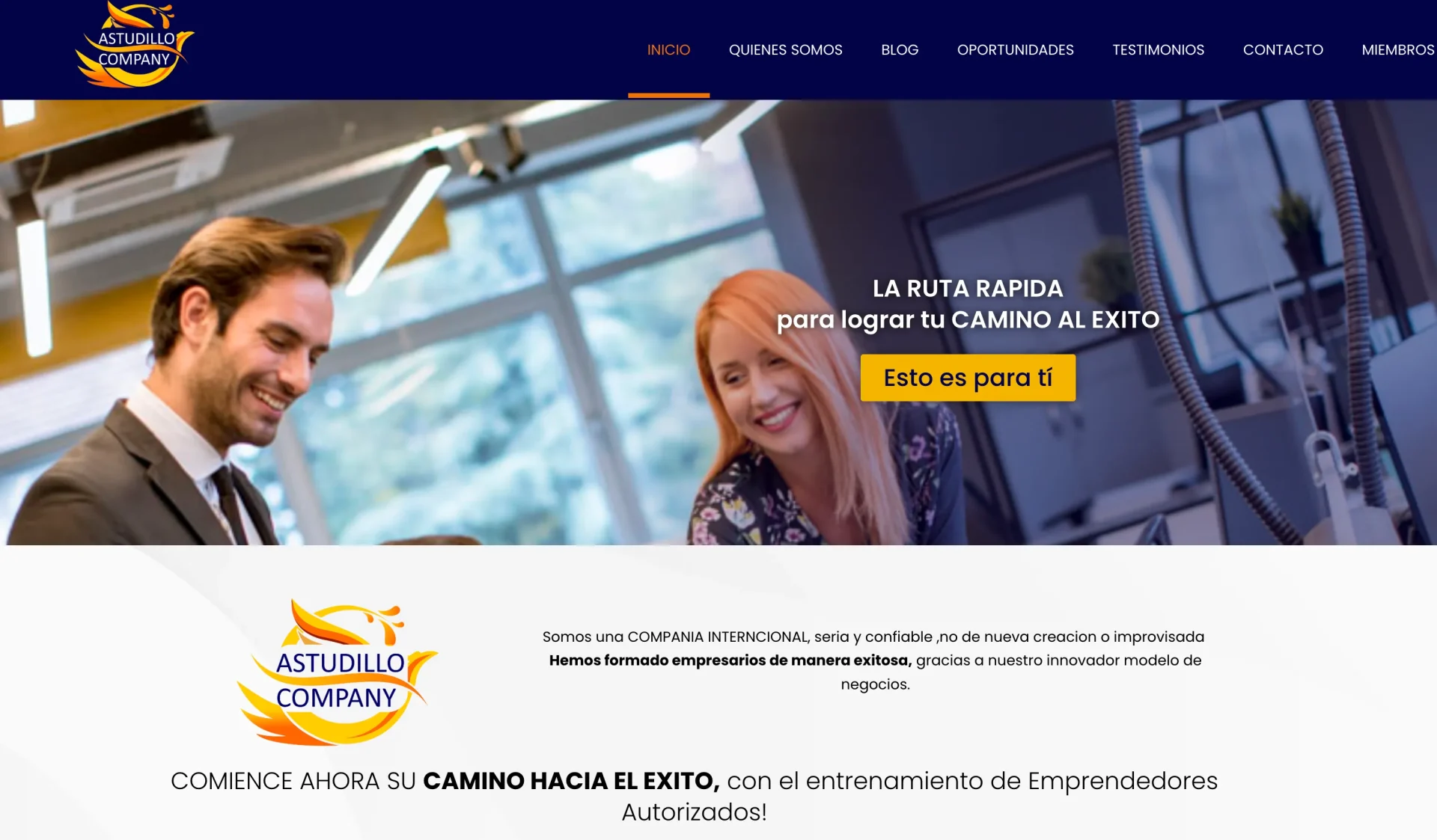 Homepage Astudillo Company - SEO web informativa sector construcción.