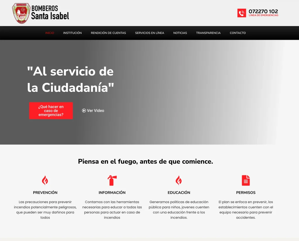 Pagina web bomberos santa isabel 1