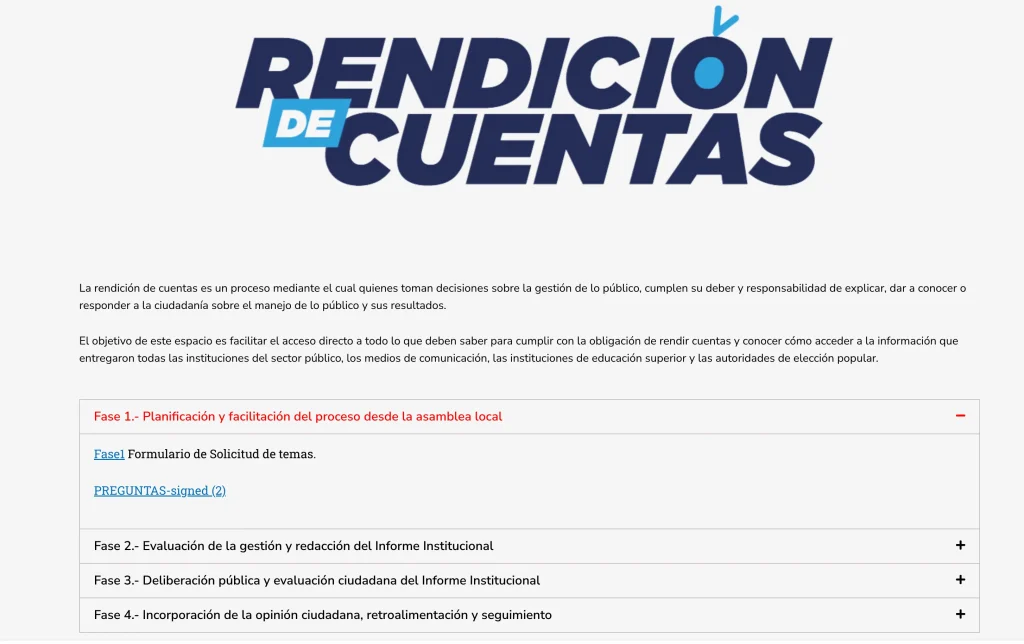 Módulo de Rendición de Cuentas por fases de Bomberos Santa Isabel.