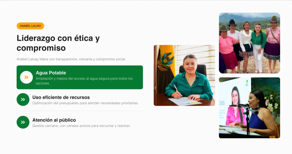 Perfil de la Alcaldesa Anabel Lalvay: Liderazgo y Compromiso con Agua Potable.