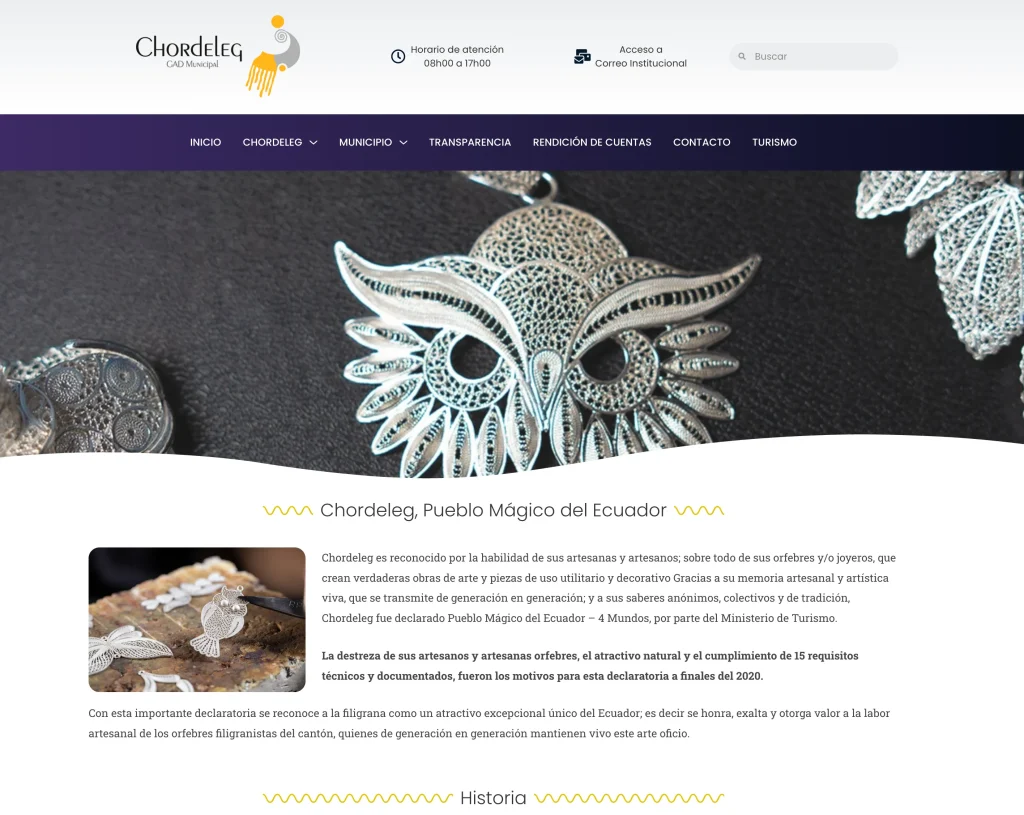 Detalle de la filigrana de Chordeleg. Sección Pueblo Mágico del Ecuador en la web GAD municipal Chordeleg.