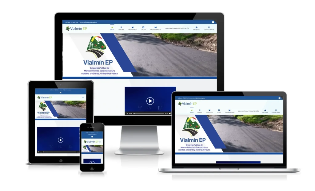 Diseño responsive de la web Vialminep Transparencia. Ejemplo de desarrollo web empresas públicas.