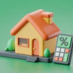 Hombre usando un credito hipotecarios simulador para su nueva casa