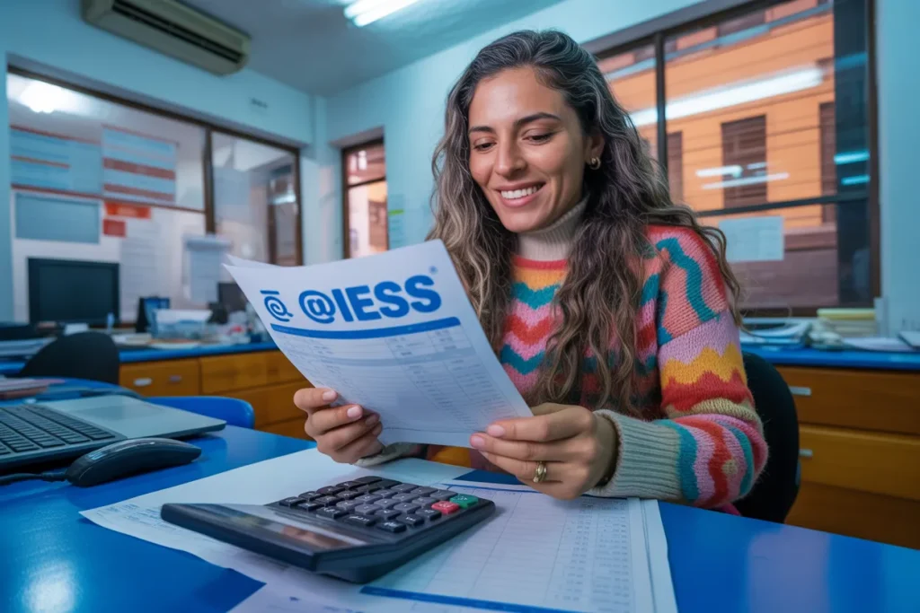 Una persona usando la calculadora de salario en su computadora para ver su sueldo neto en 2026